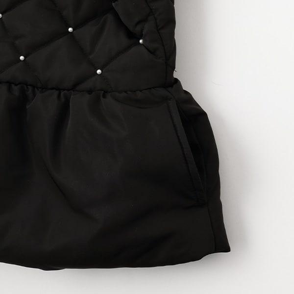 珍珠裝飾菱格短款外套