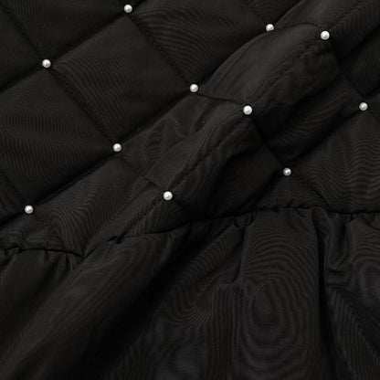 珍珠裝飾菱格短款外套