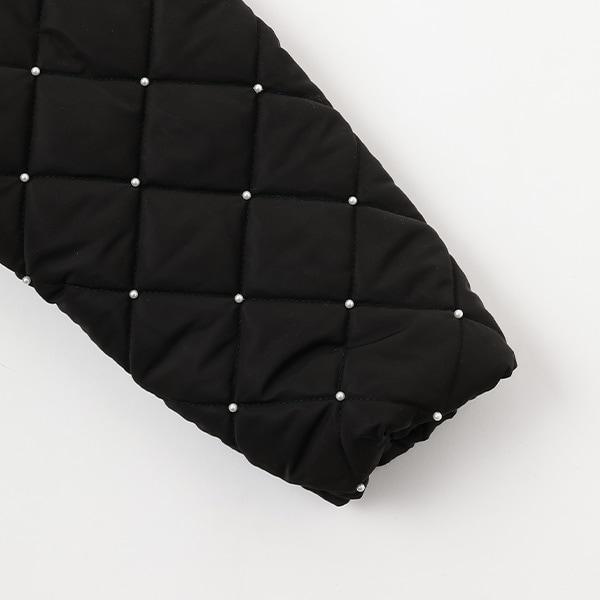 珍珠裝飾菱格短款外套