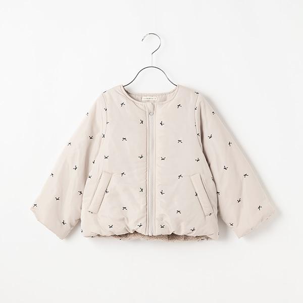 拼色全刺繡無領夾克