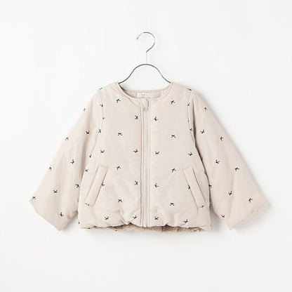 拼色全刺繡無領夾克