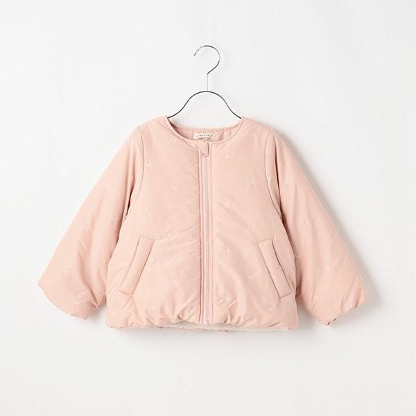 拼色全刺繡無領夾克