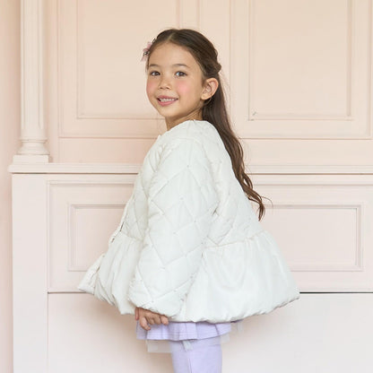 珍珠裝飾菱格短款外套