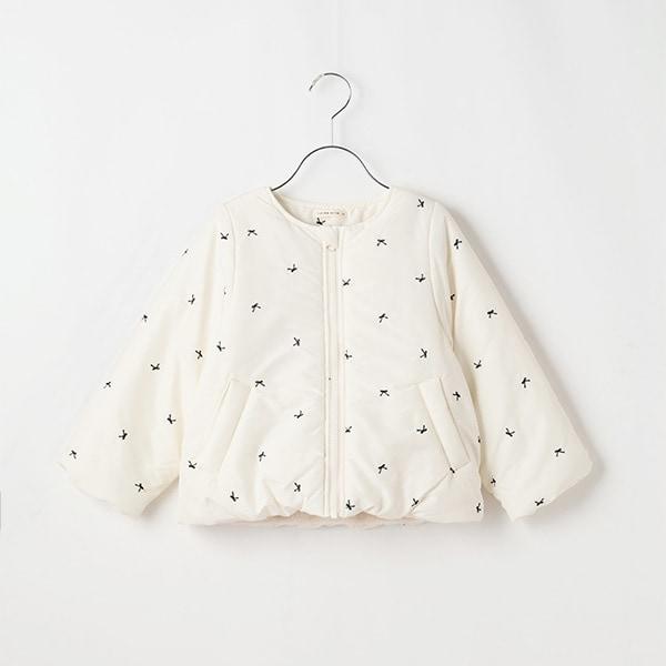 拼色全刺繡無領夾克