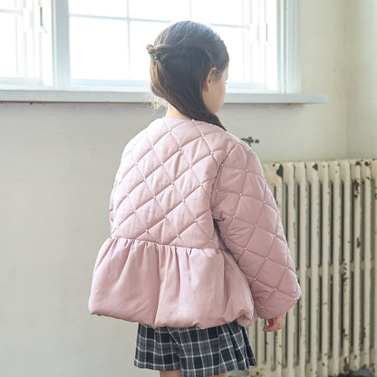 珍珠裝飾菱格短款外套