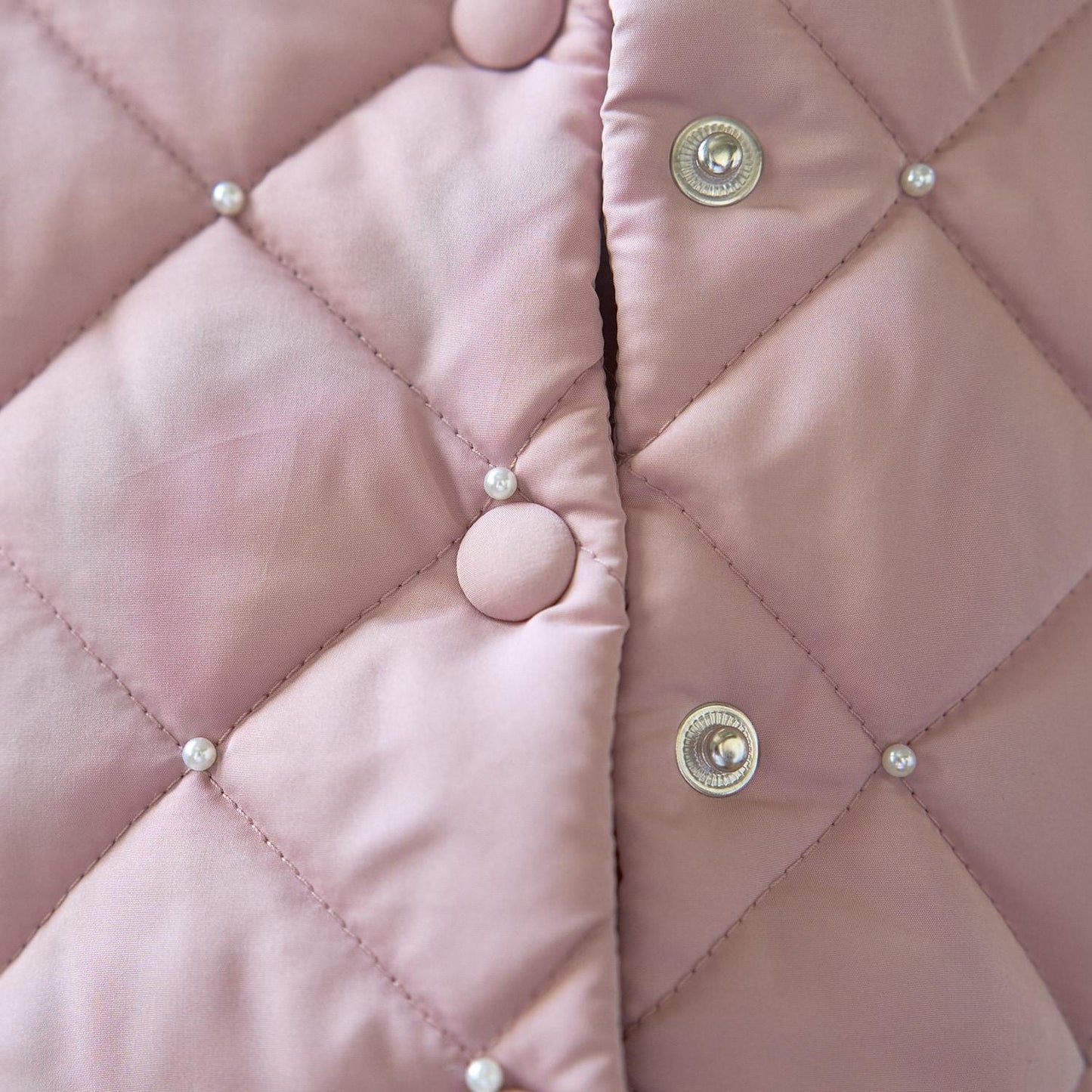 珍珠裝飾菱格短款外套