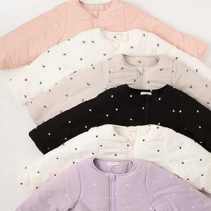 拼色全刺繡無領夾克