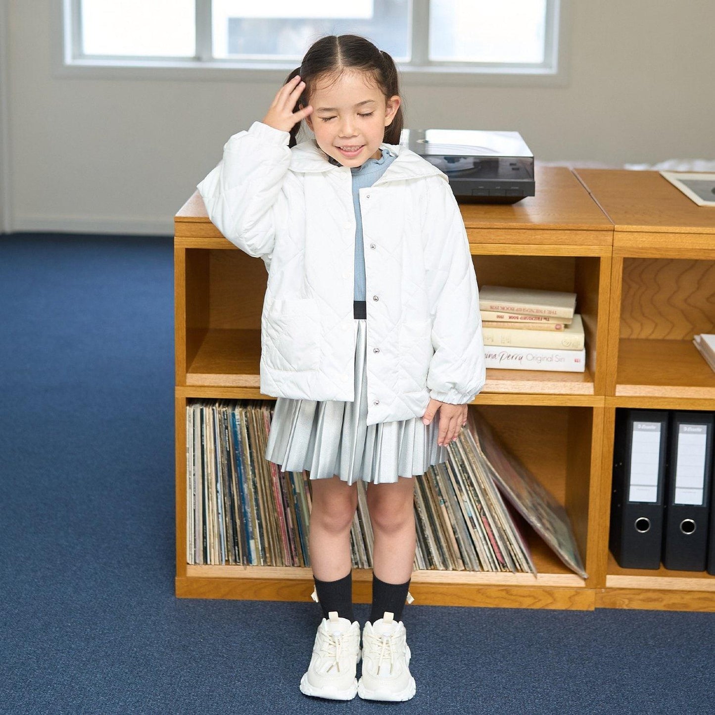 可拆卸水手領夾棉外套