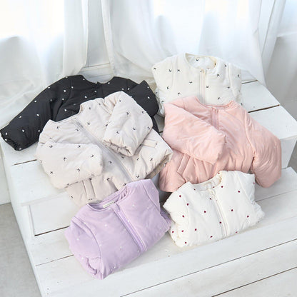 拼色全刺繡無領夾克