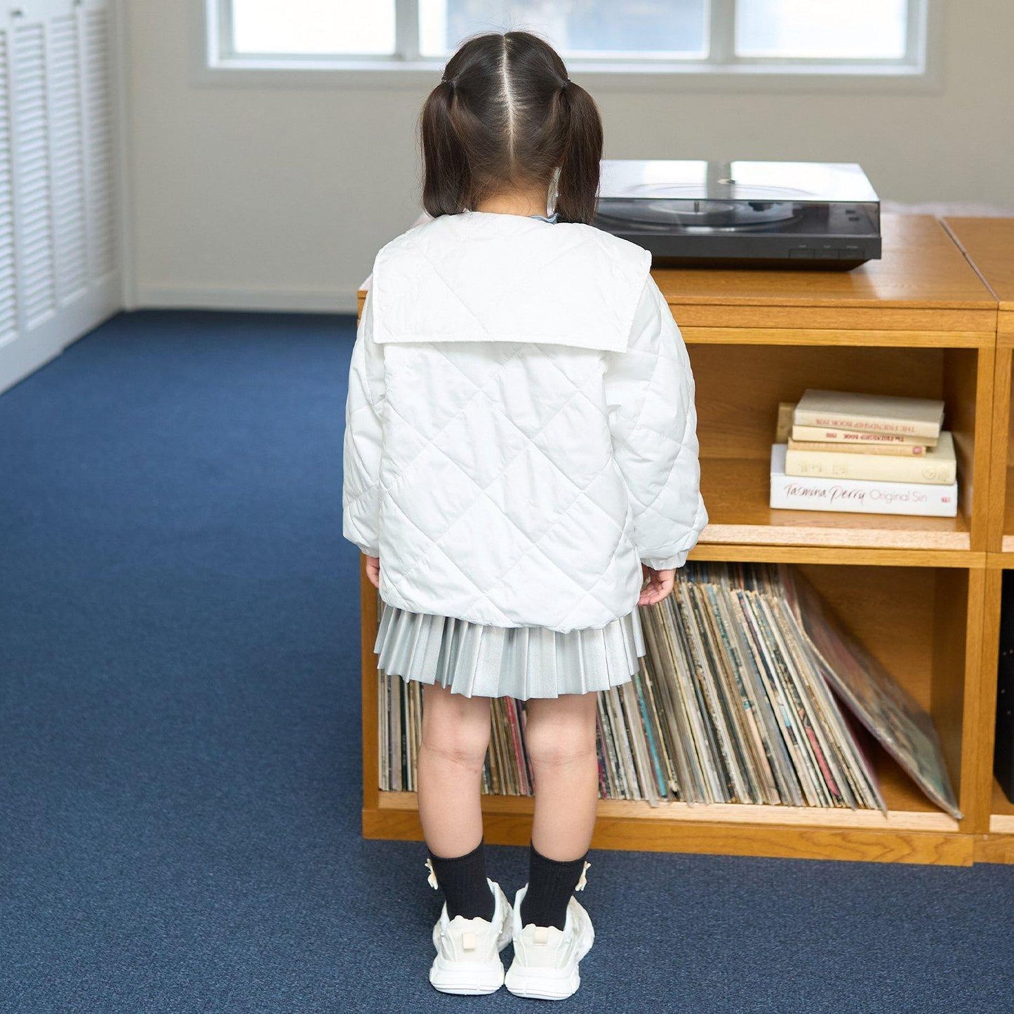 可拆卸水手領夾棉外套