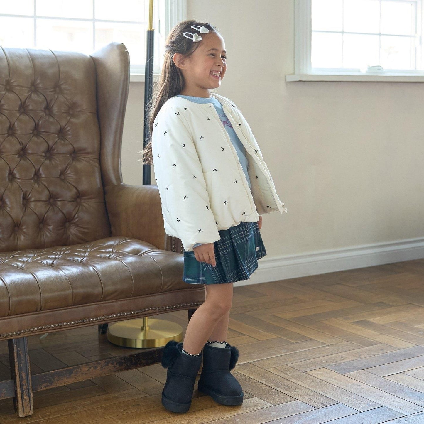 拼色全刺繡無領夾克