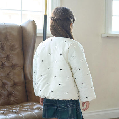 拼色全刺繡無領夾克