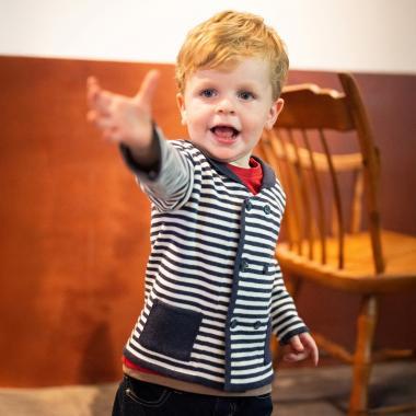 水手領針織開衫【日本製造】