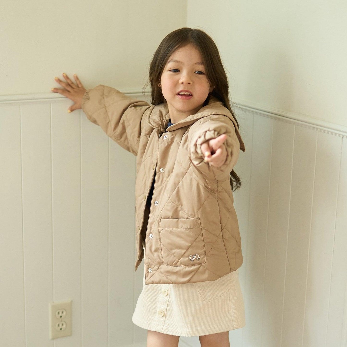 可拆卸水手領夾棉外套