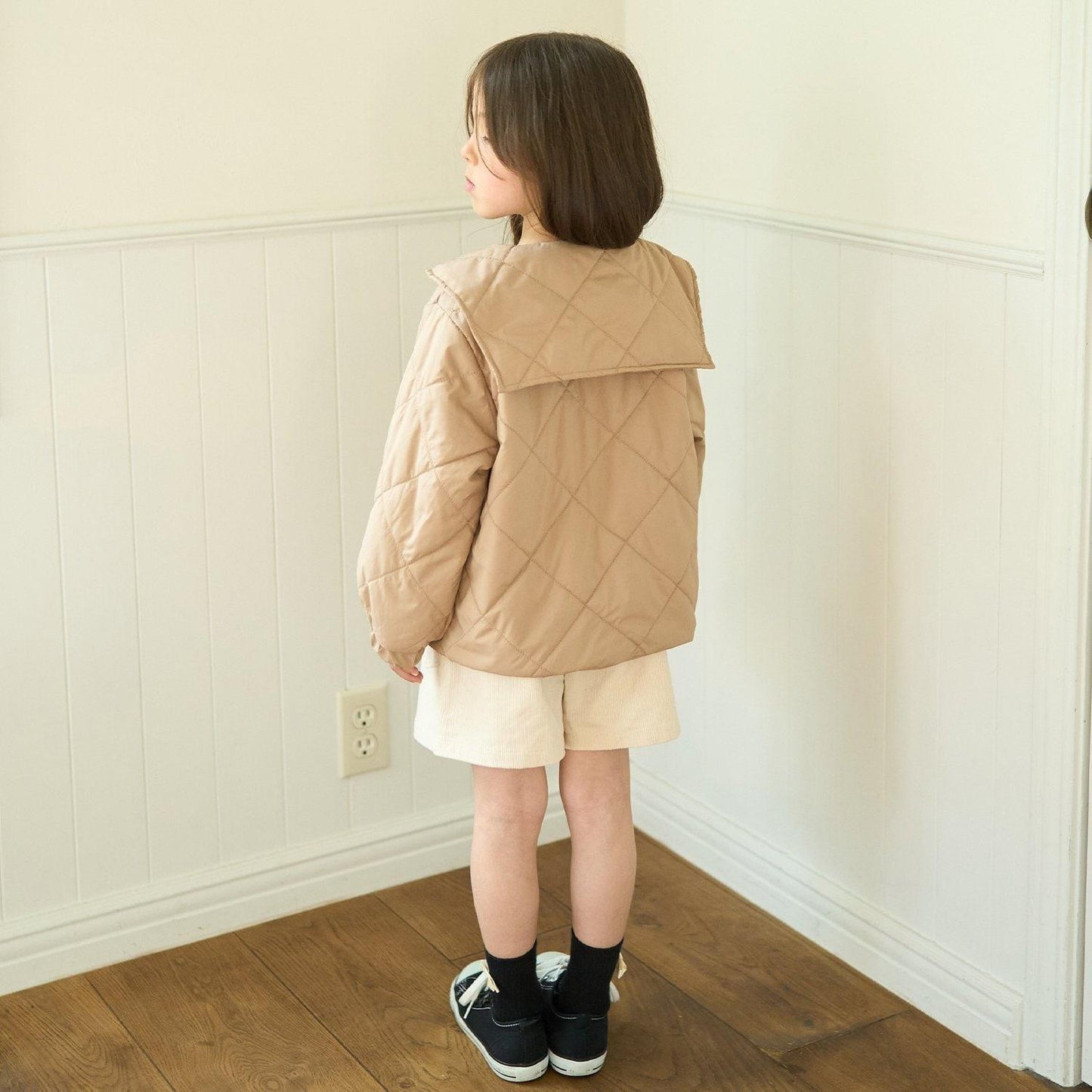 可拆卸水手領夾棉外套