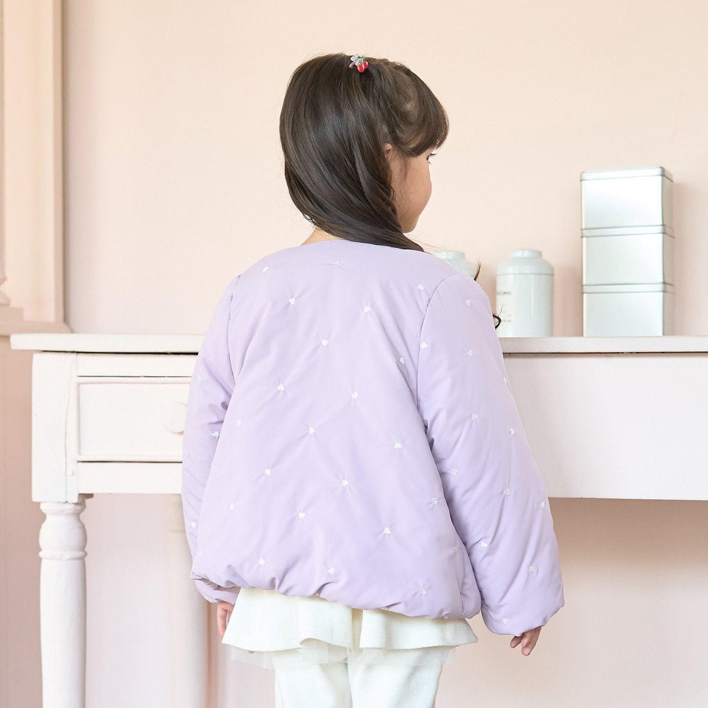 拼色全刺繡無領夾克