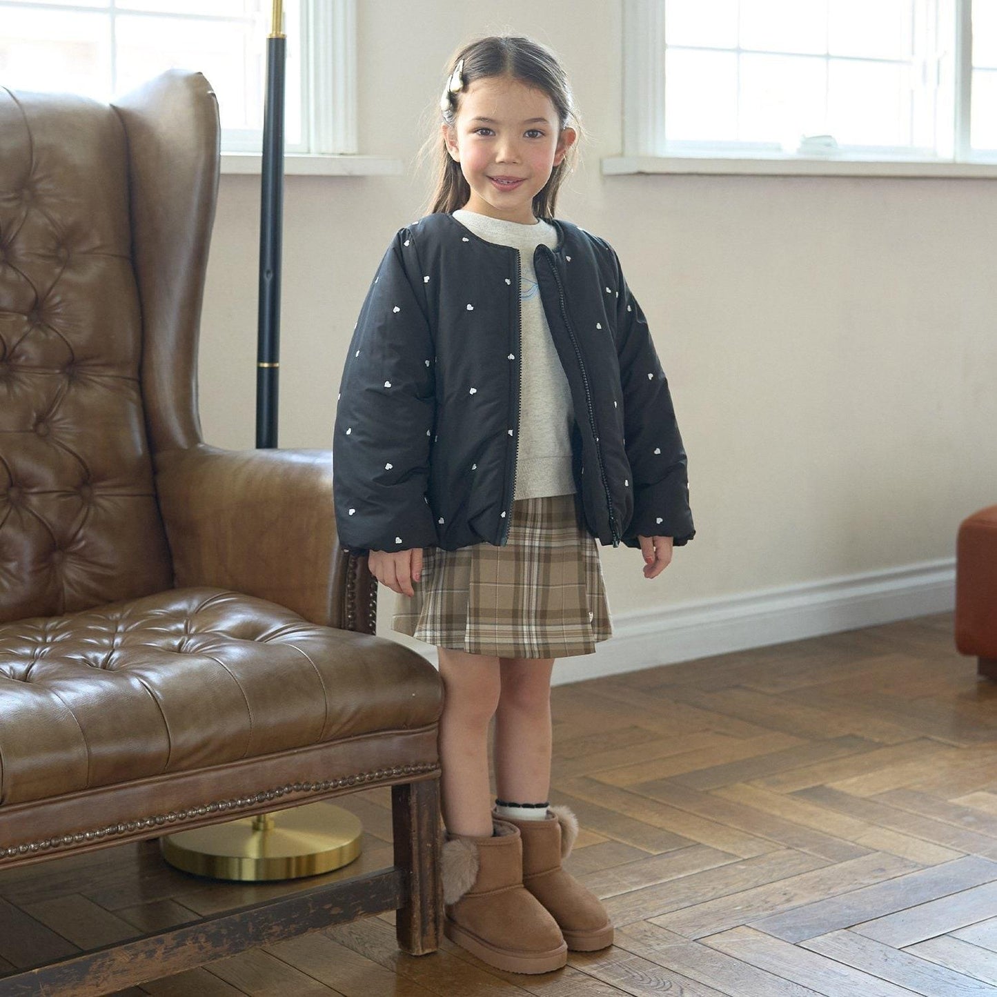 拼色全刺繡無領夾克