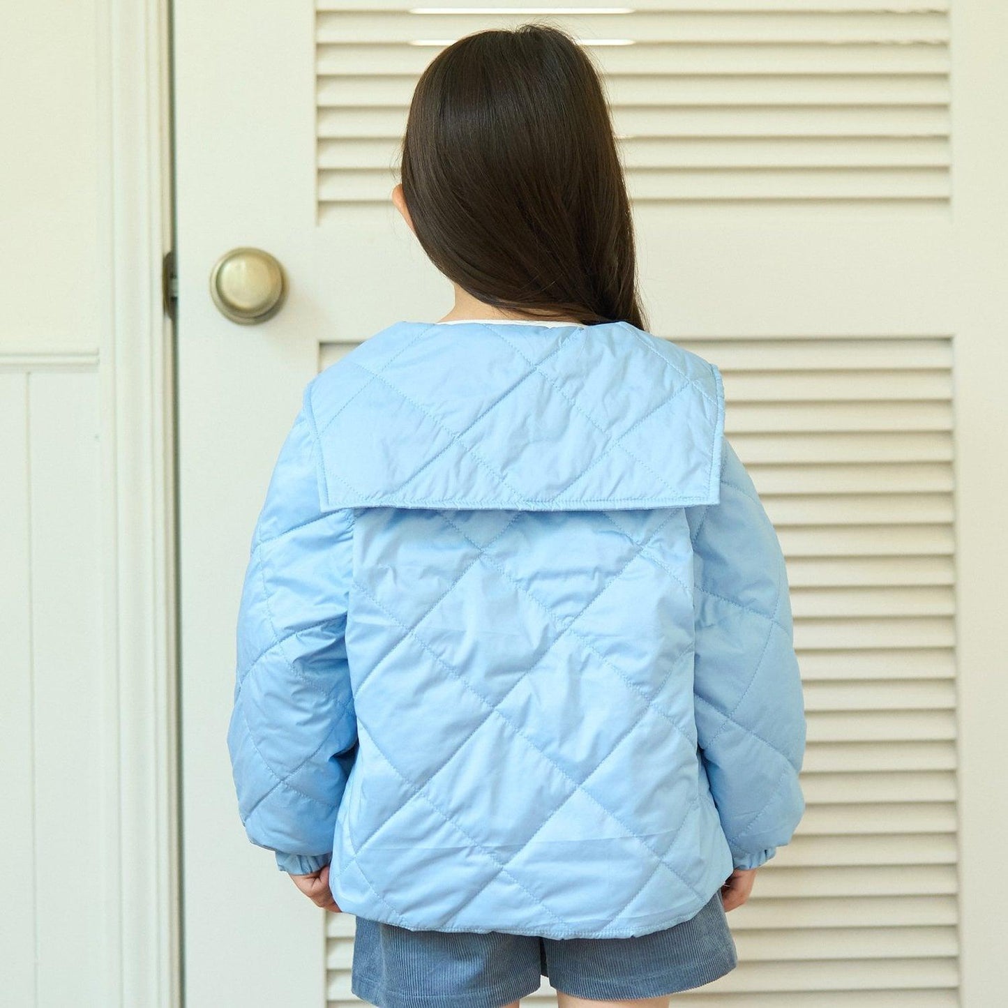 可拆卸水手領夾棉外套