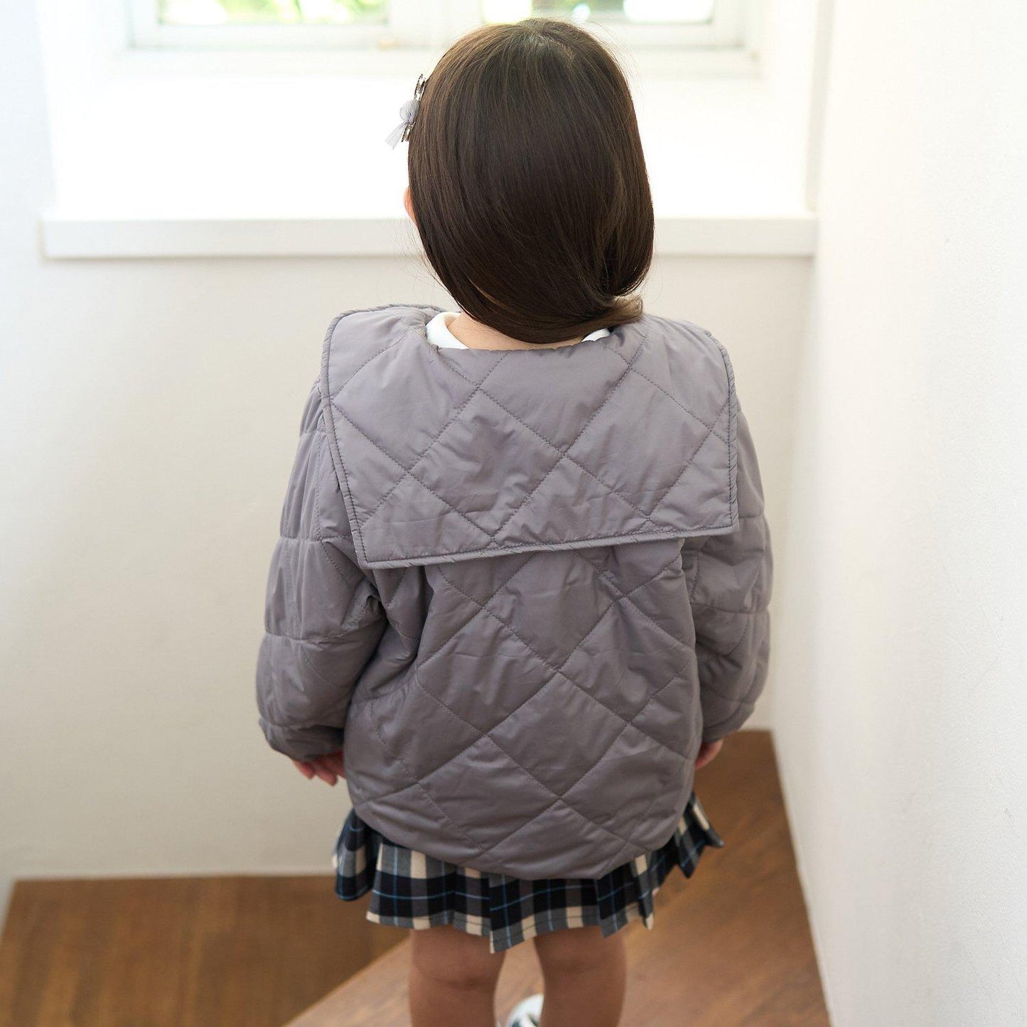 可拆卸水手領夾棉外套