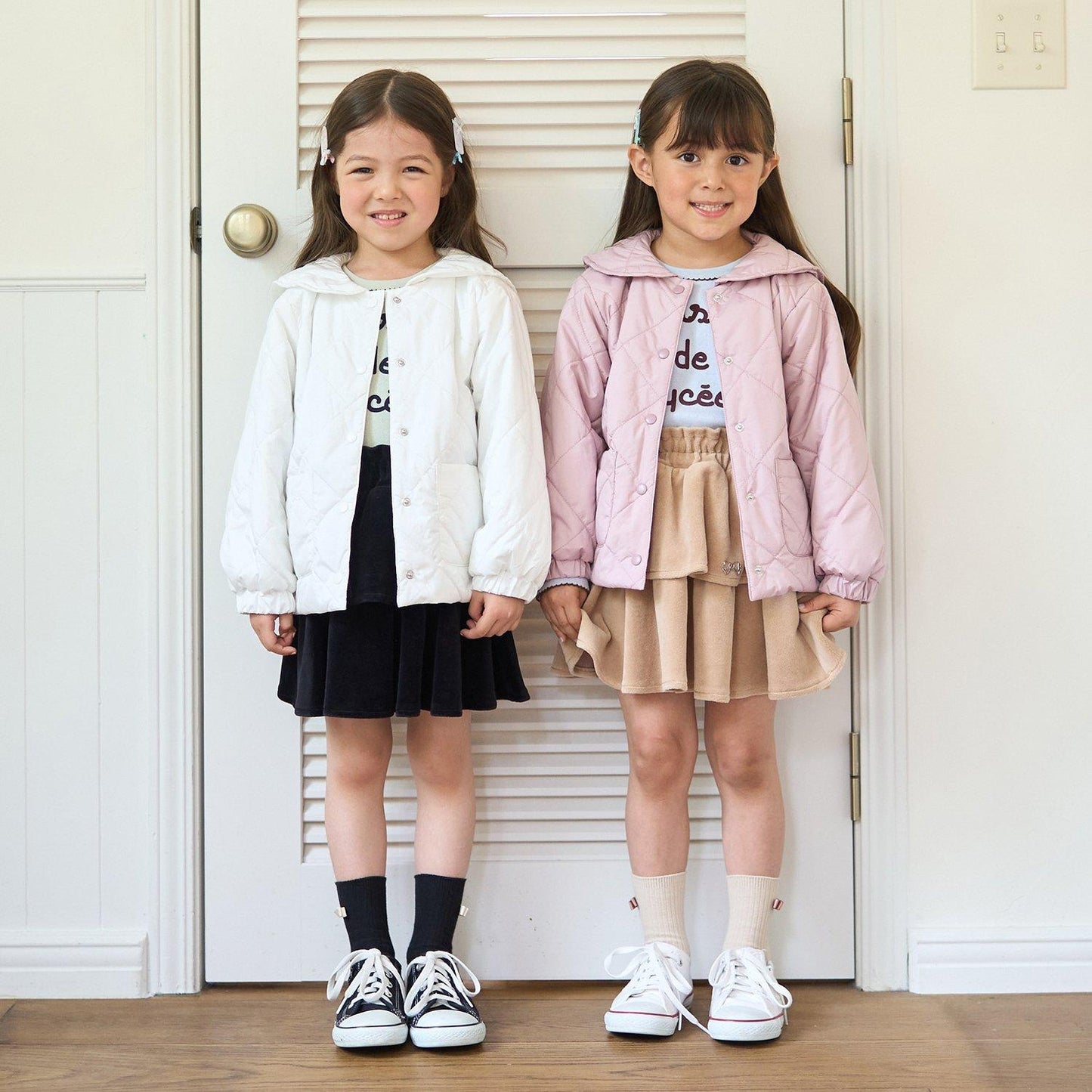 可拆卸水手領夾棉外套