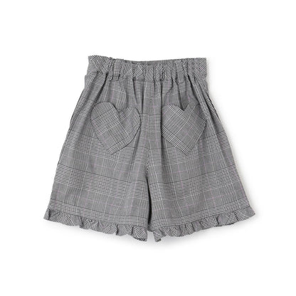 【人氣商品】【直營店無售】附熊吊墜格紋短褲