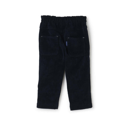 下襬拼接翻邊輕薄針織燈芯絨長褲