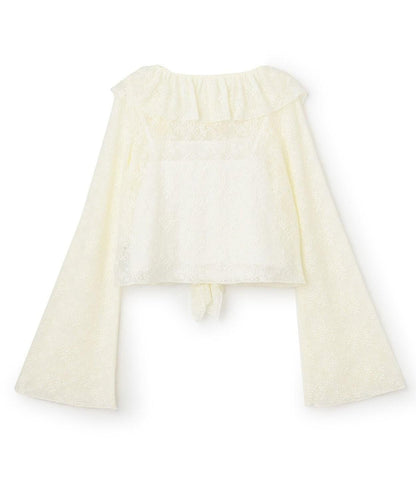 荷葉邊短款開衫吊帶套裝【韓國時尚】