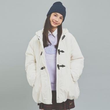 【防潑水】纖維中棉夾層牛角扣大衣