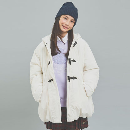 【防潑水】纖維中棉夾層牛角扣大衣