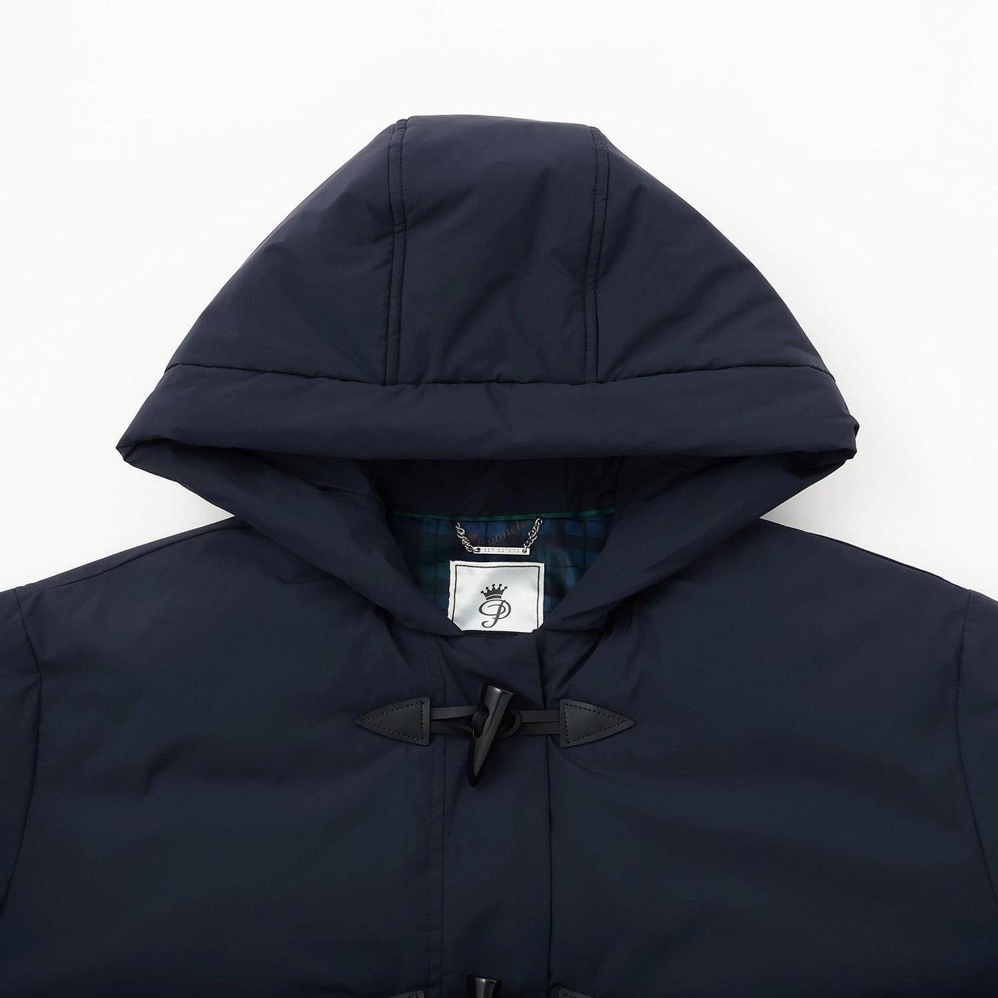 【防潑水】纖維中棉夾層牛角扣大衣