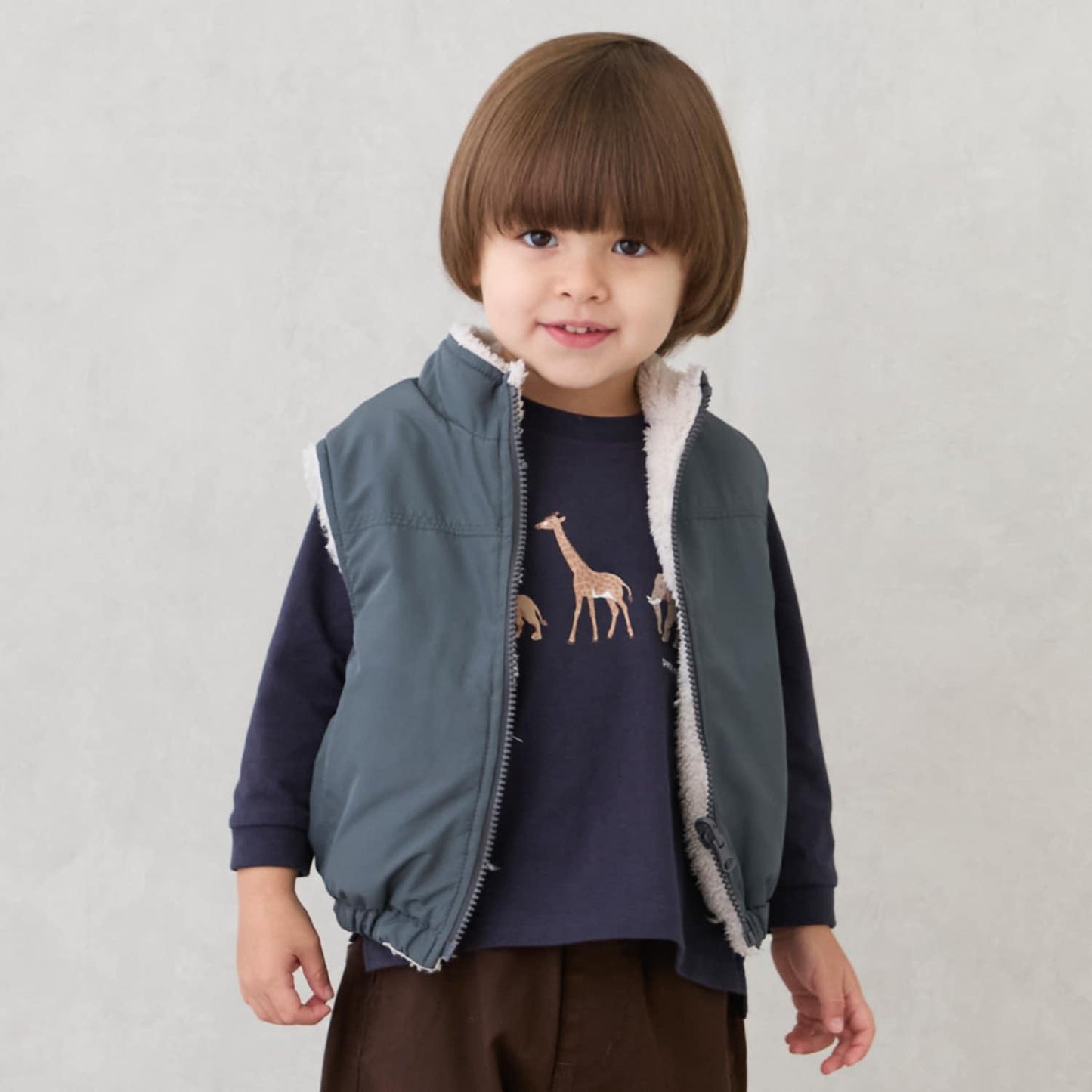 純色×羊羔絨雙面穿馬甲