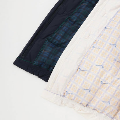 【防潑水】纖維中棉夾層牛角扣大衣