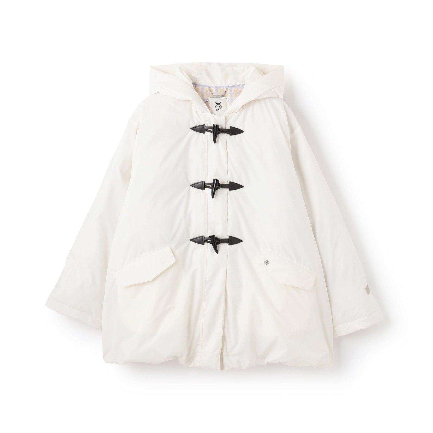 【防潑水】纖維中棉夾層牛角扣大衣