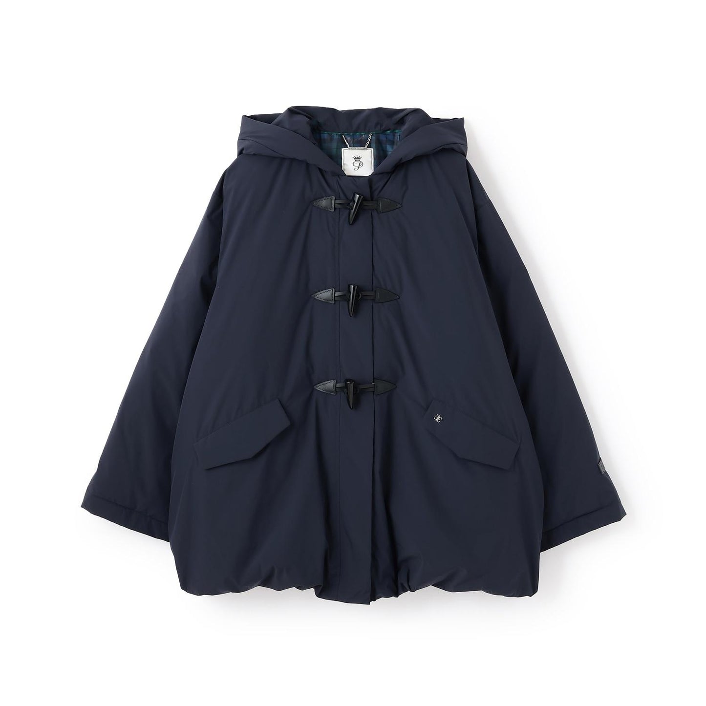 【防潑水】纖維中棉夾層牛角扣大衣