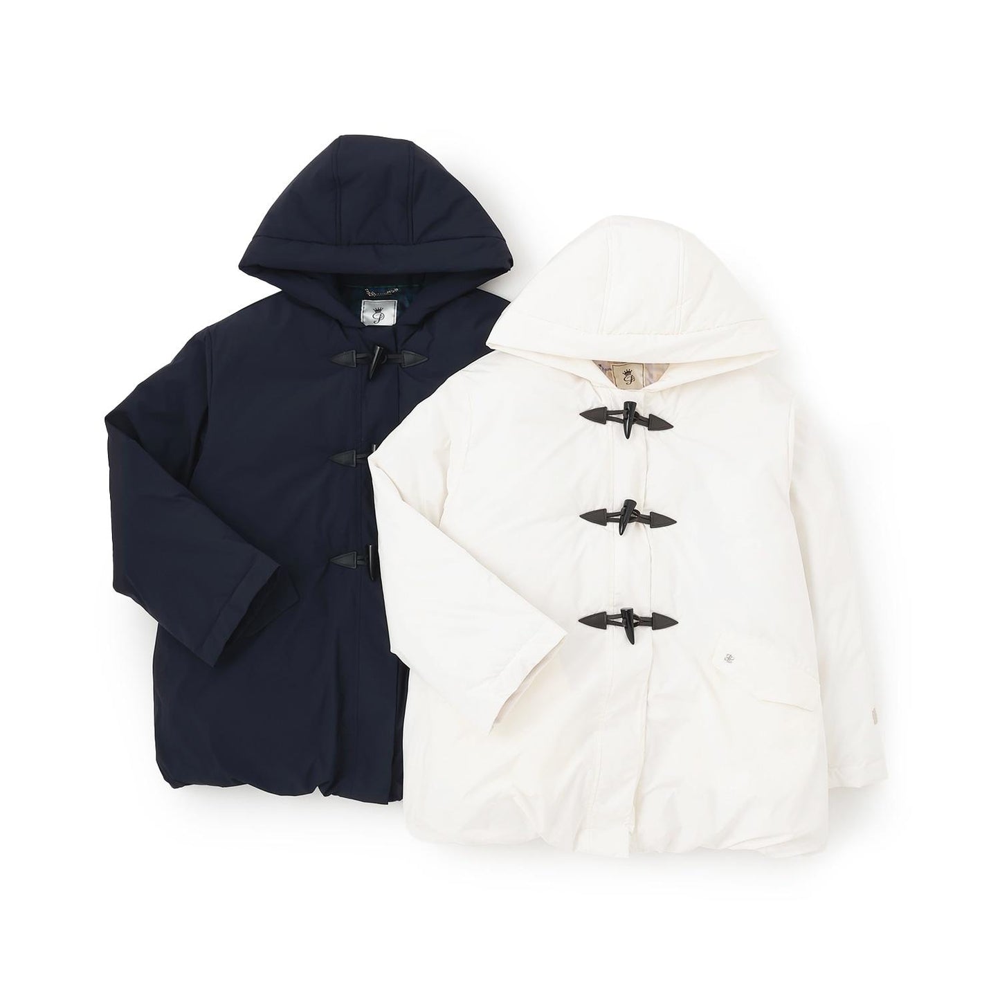 【防潑水】纖維中棉夾層牛角扣大衣