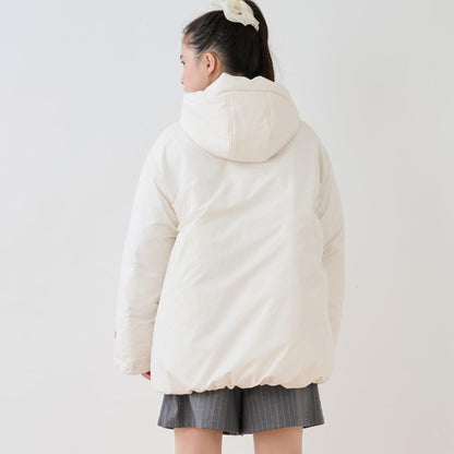 【防潑水】纖維中棉夾層牛角扣大衣