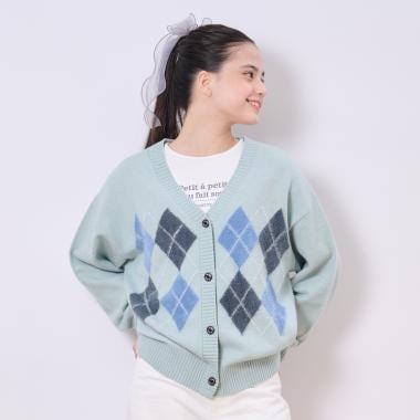 菱格針織開衫
