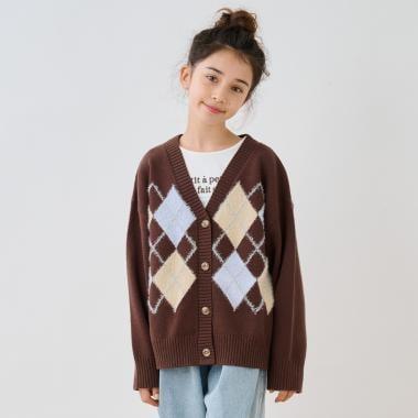 菱格針織開衫