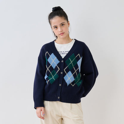 菱格針織開衫