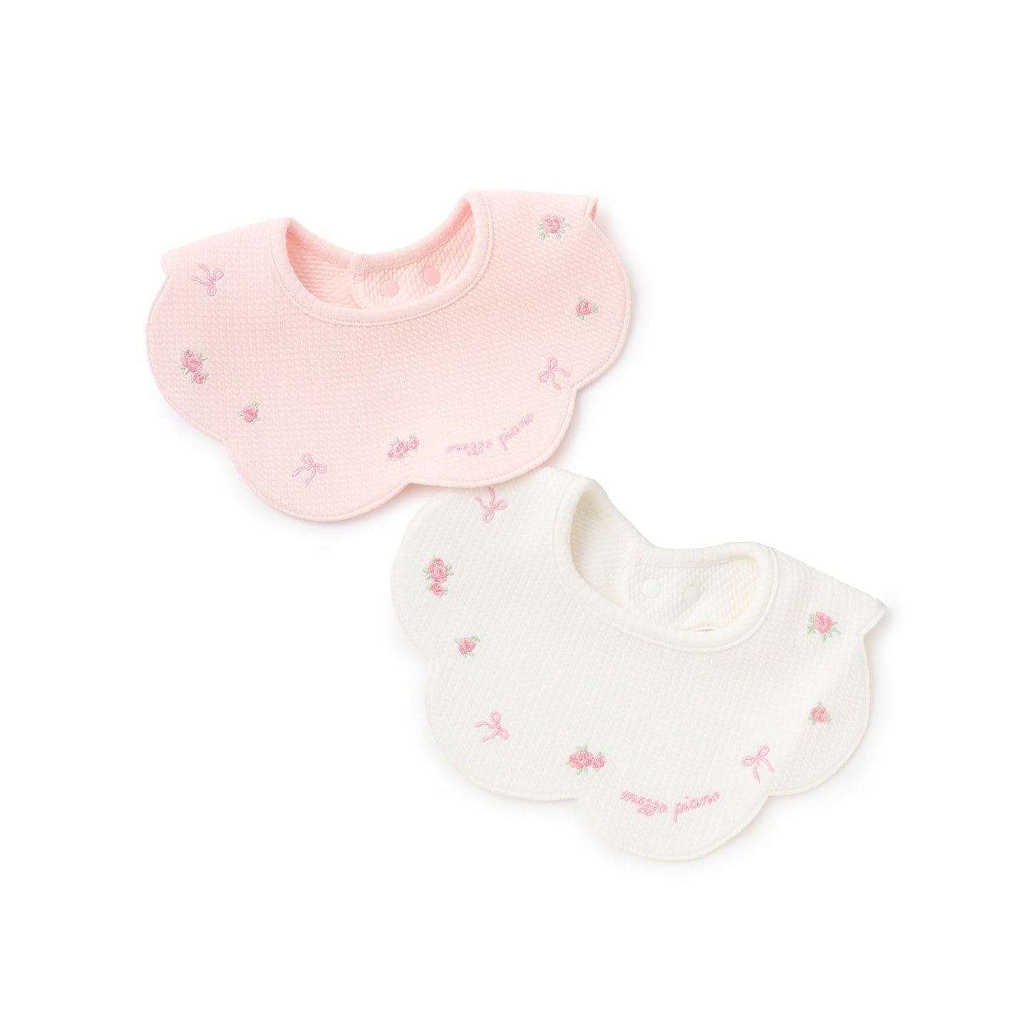 玫瑰刺繡花邊圍兜