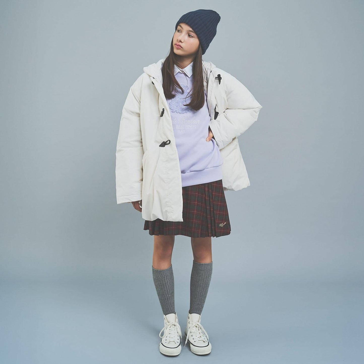 【防潑水】纖維中棉夾層牛角扣大衣