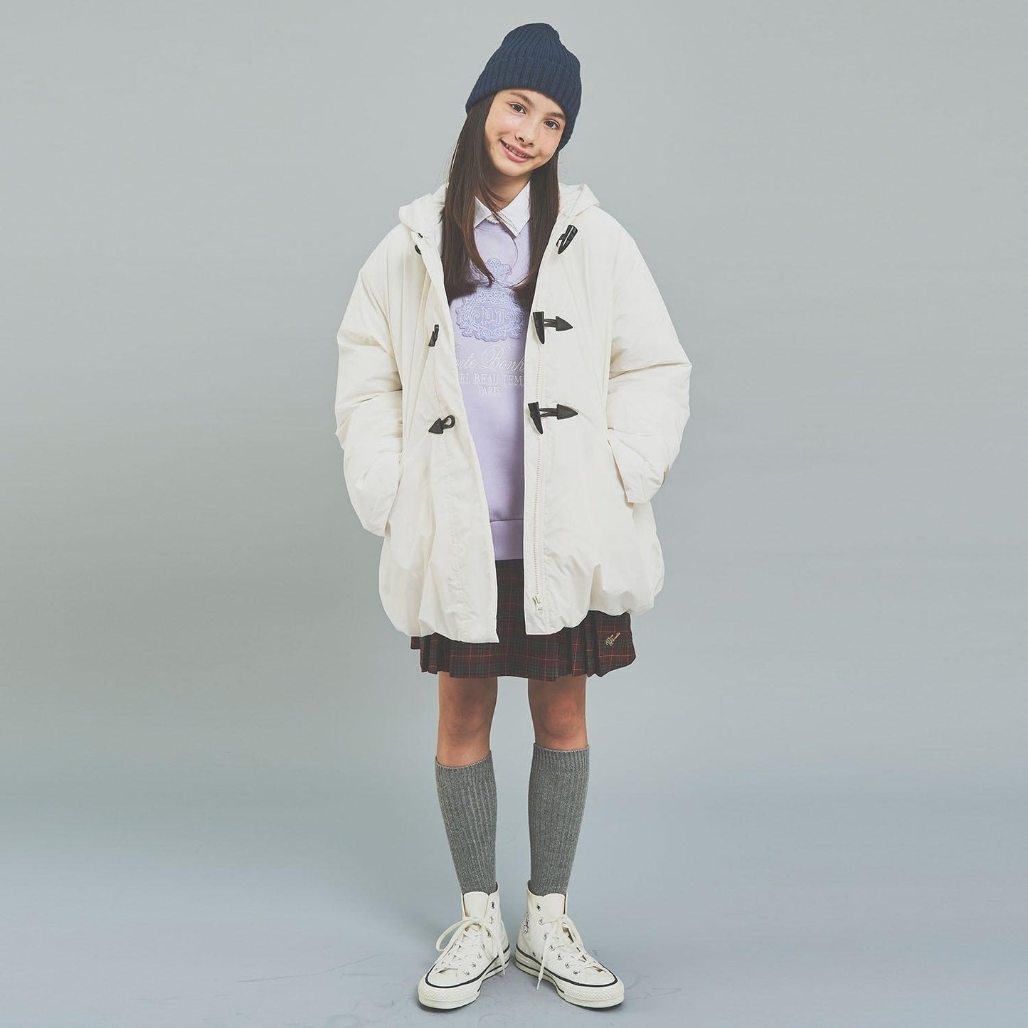 【防潑水】纖維中棉夾層牛角扣大衣