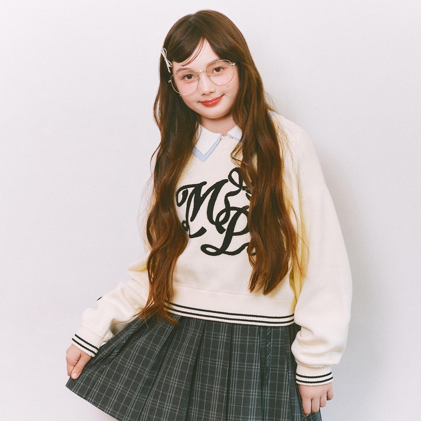 logo圖案刺繡針織衫