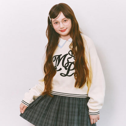 logo圖案刺繡針織衫