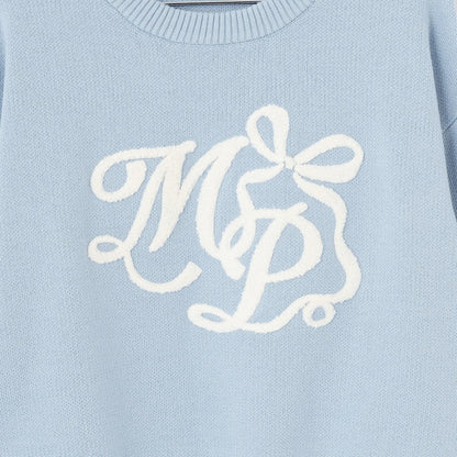 logo圖案刺繡針織衫