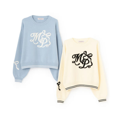 logo圖案刺繡針織衫