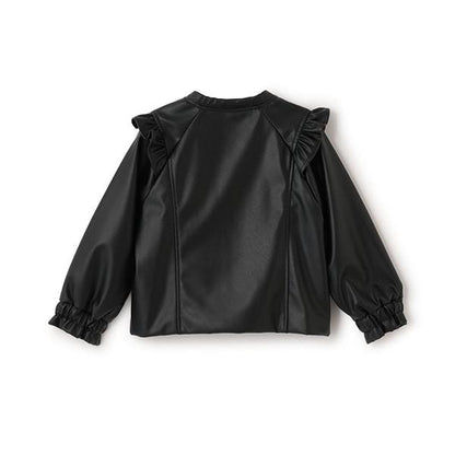 【柔軟人造皮革】無領夾克