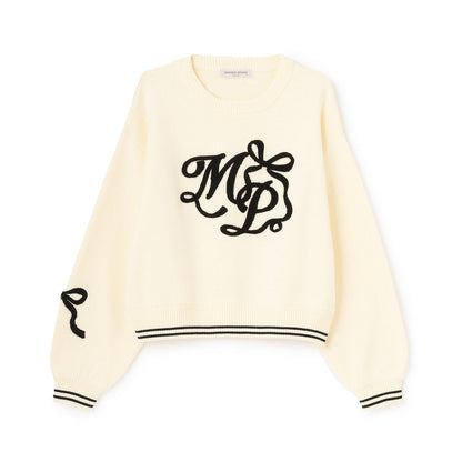 logo圖案刺繡針織衫