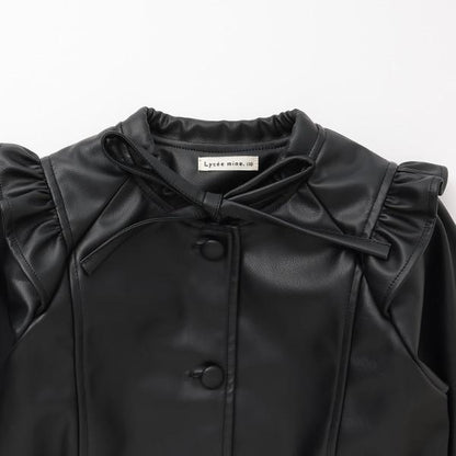 【柔軟人造皮革】無領夾克