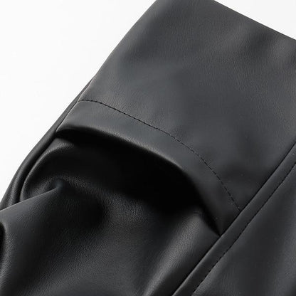 【柔軟人造皮革】無領夾克